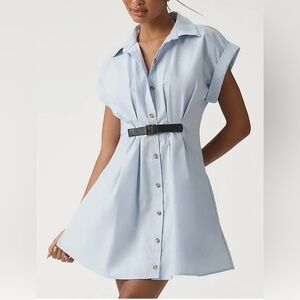 NWT Size LP - Anthropologie The Faye Belted 100% Cotton Shirt Dress (NWT US$168)